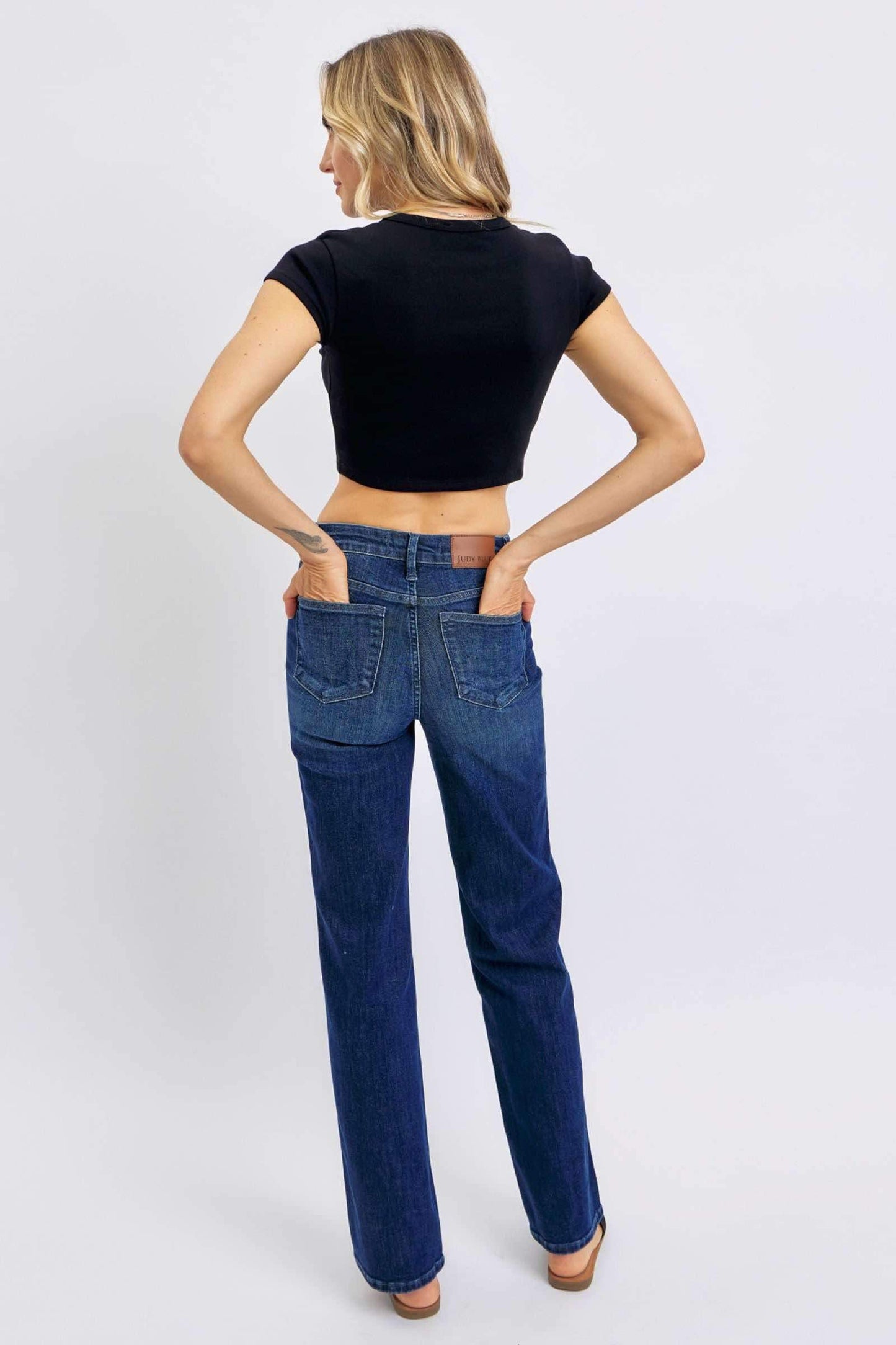 Judy Blue Mid-Rise Tummy Control Classic Straight Denim