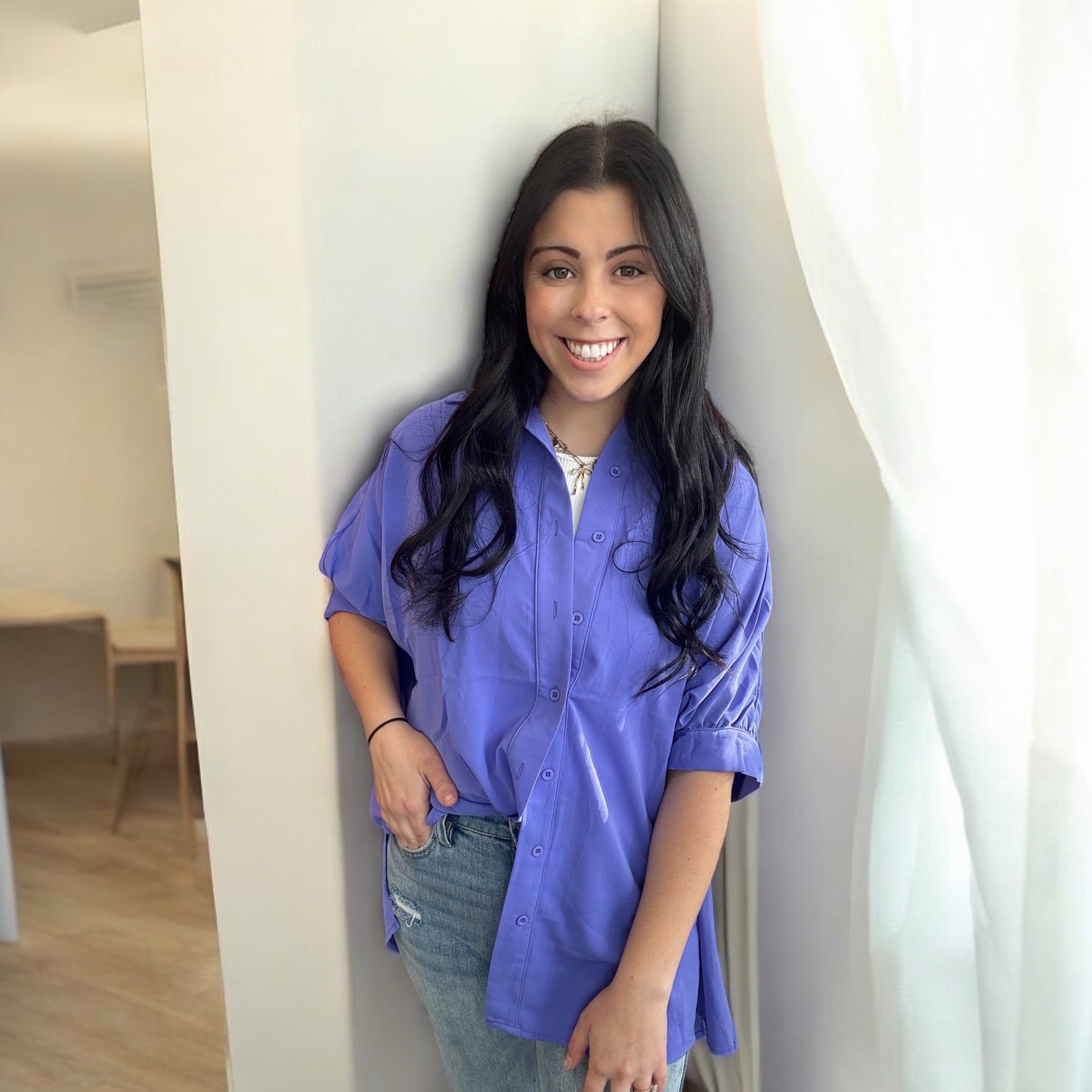 Oakley Oversized Top ~ Periwinkle