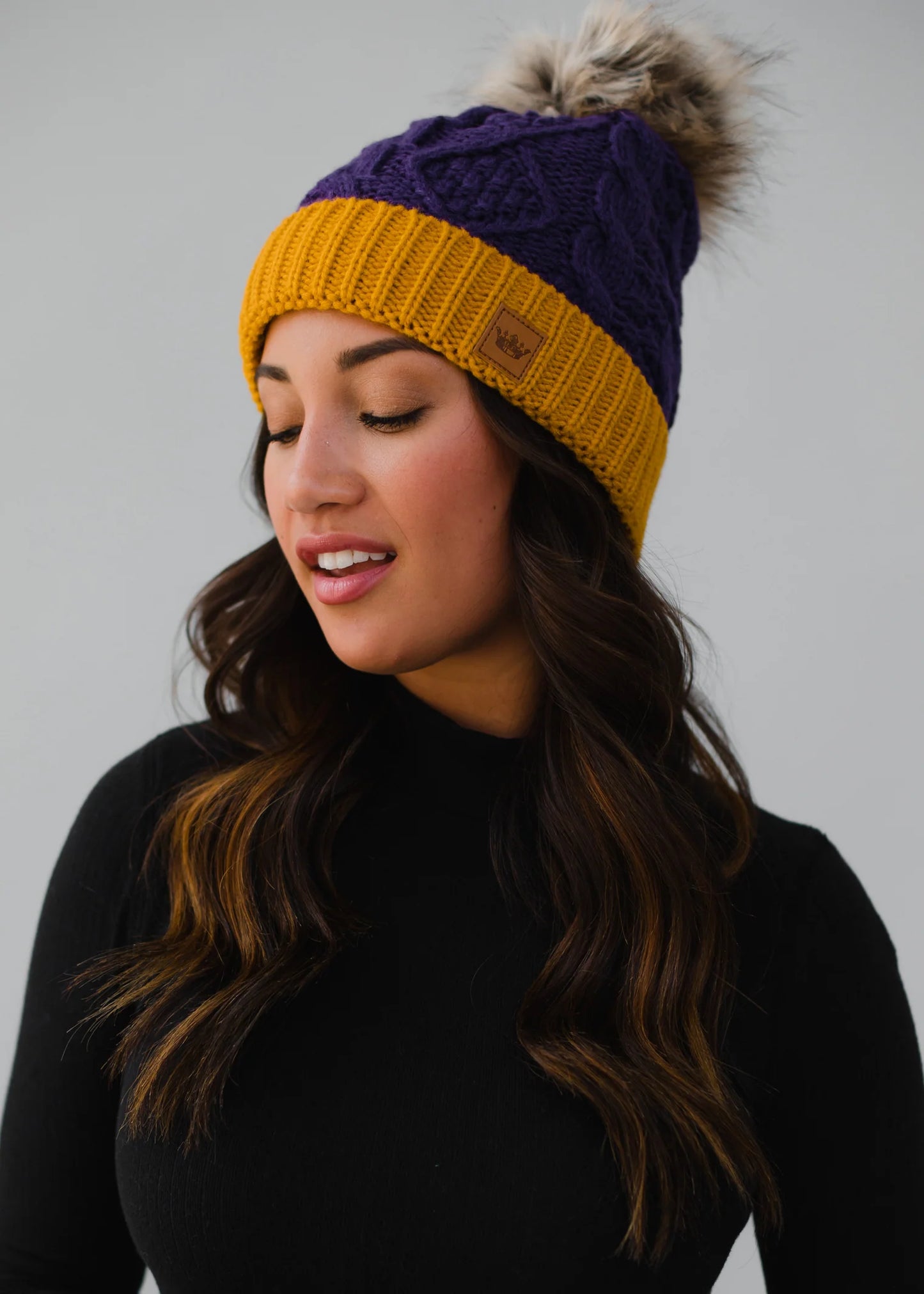 MN Skol Cable Knit Pom Hat