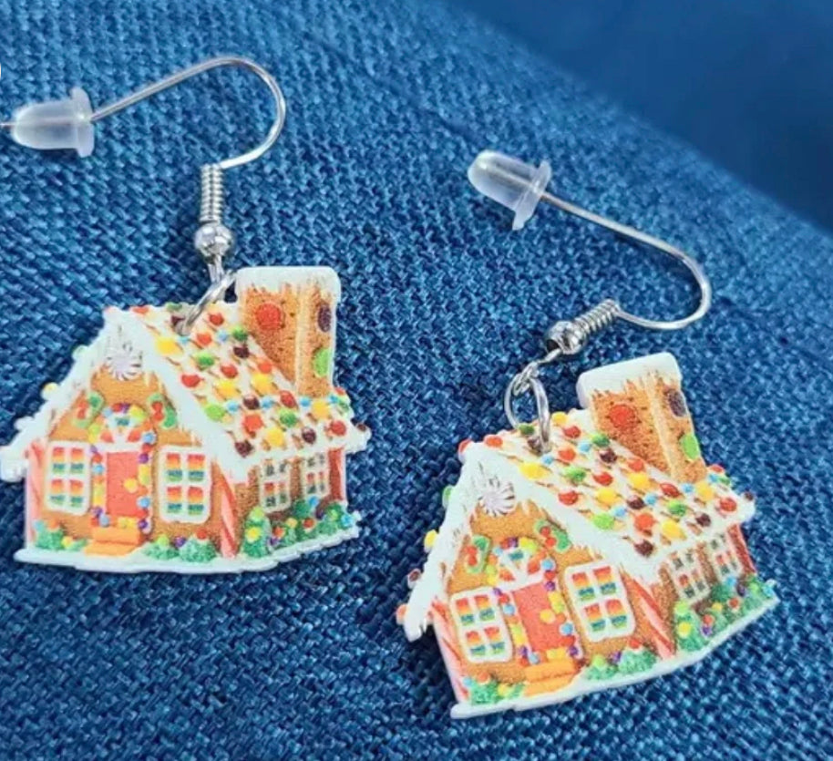 Gingerbread House Earrings