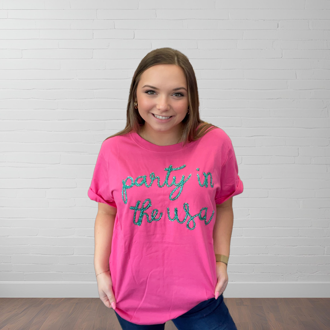 Party in the USA Tinsel Top