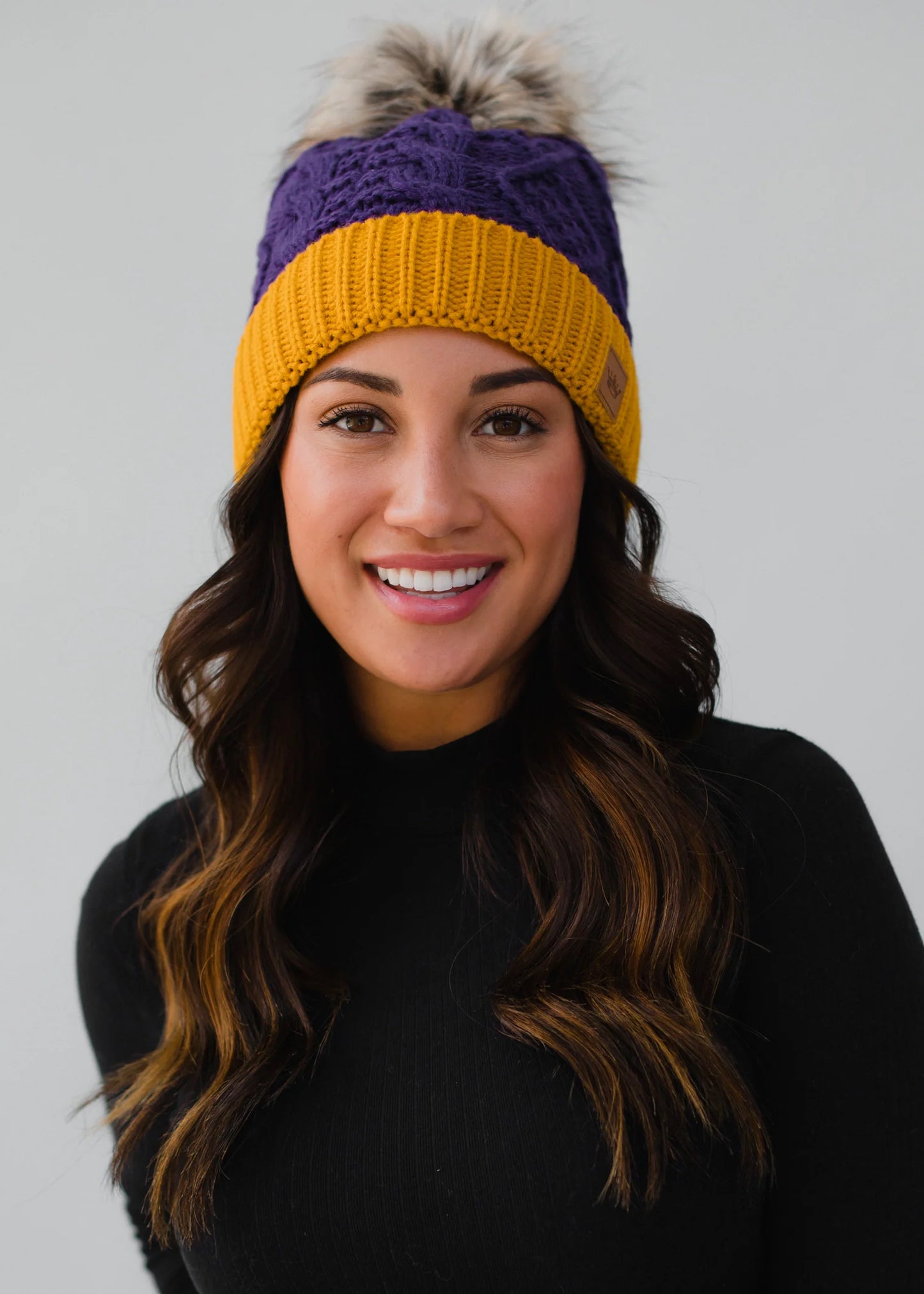 MN Skol Cable Knit Pom Hat