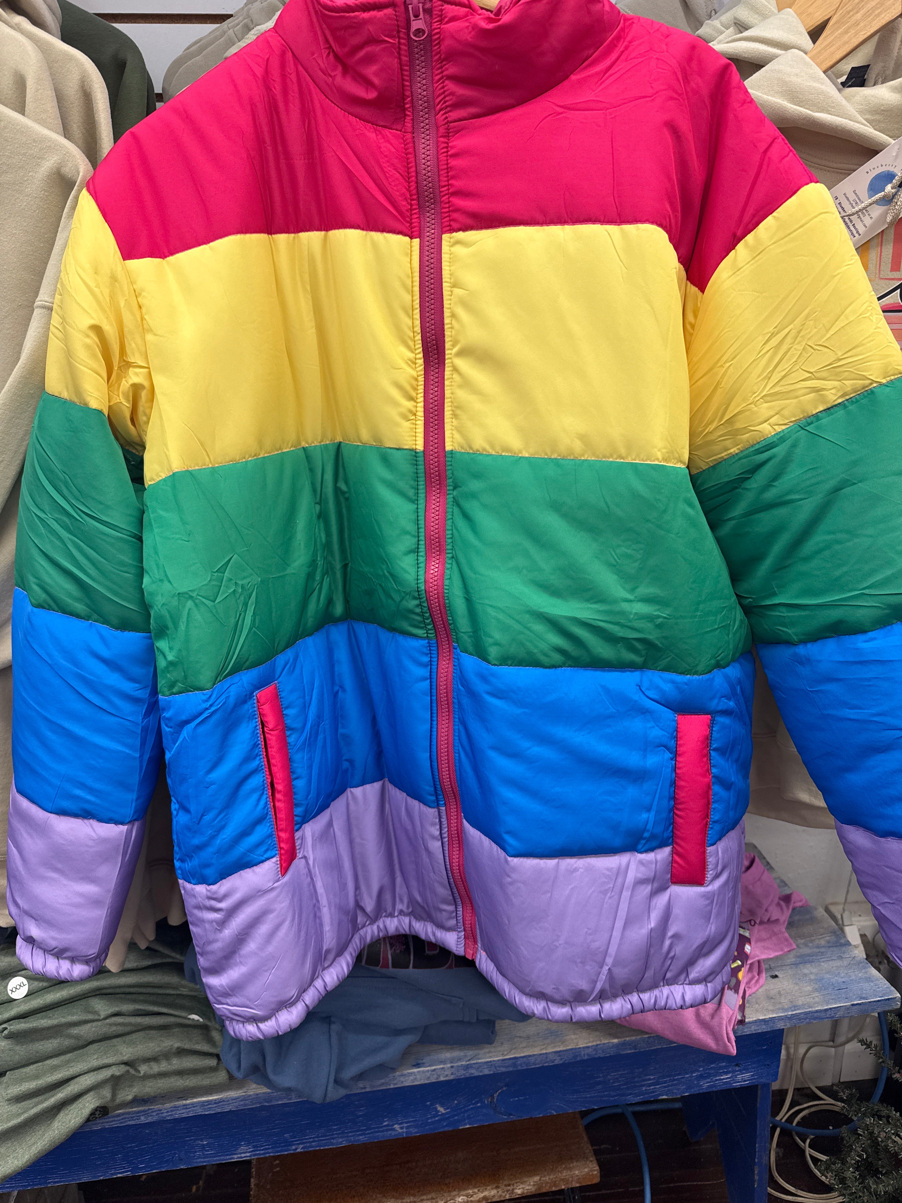 Rainbow Puffer Coat