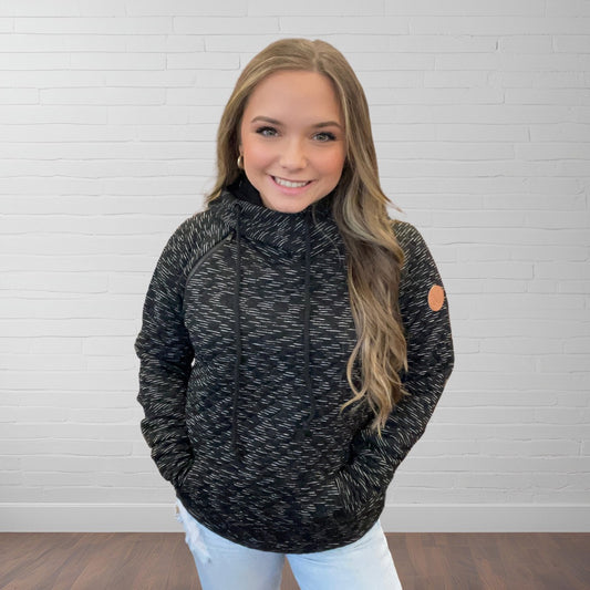 Sawyer Quilted Hoodie in Black