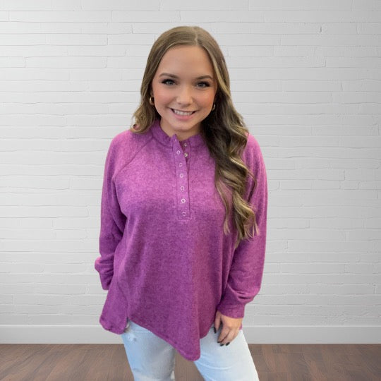 Plum Henley Sweater