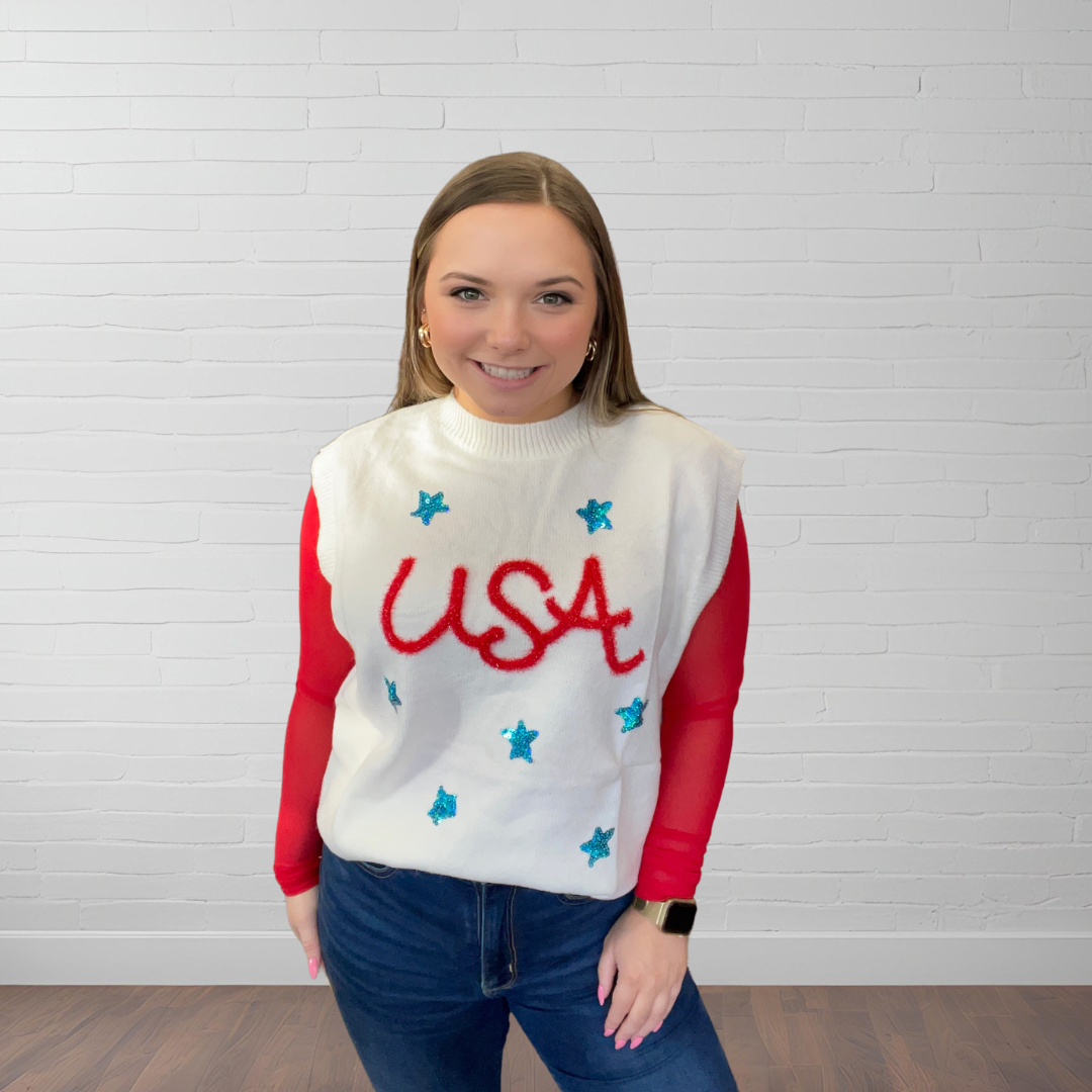 USA Tinsel Sweater
