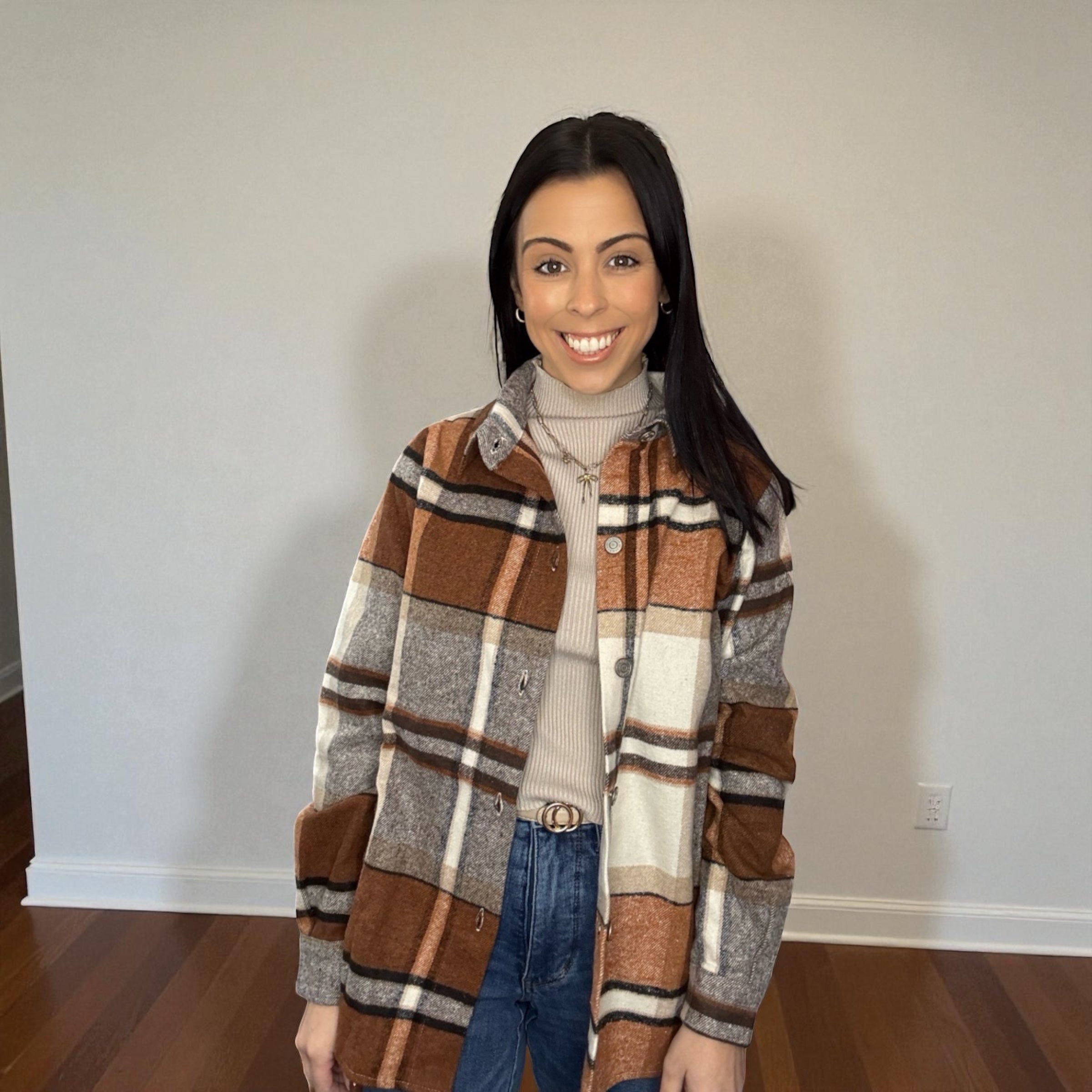 Hot Chocolate Plaid Shacket