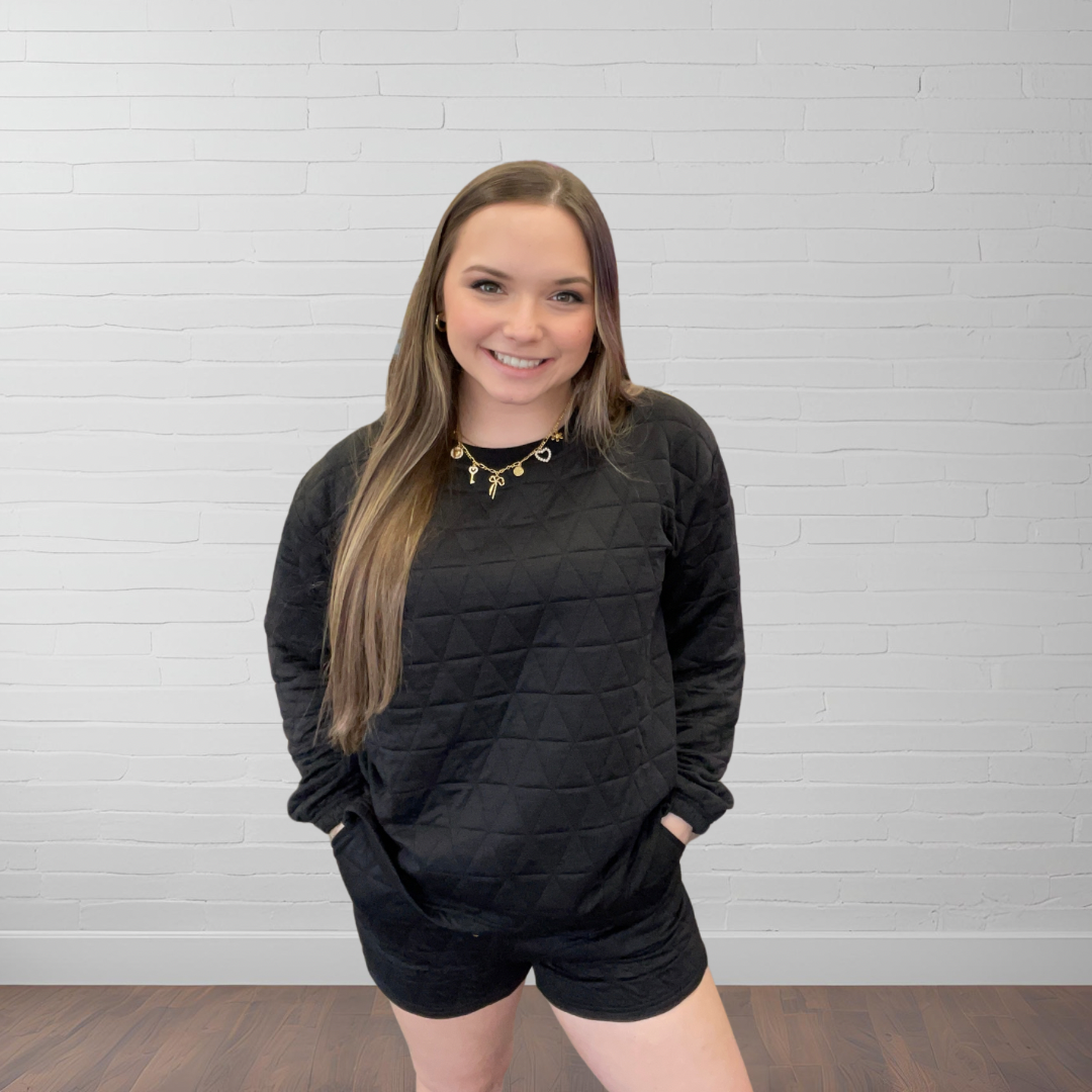 Jolie Quilted Set ~ Black