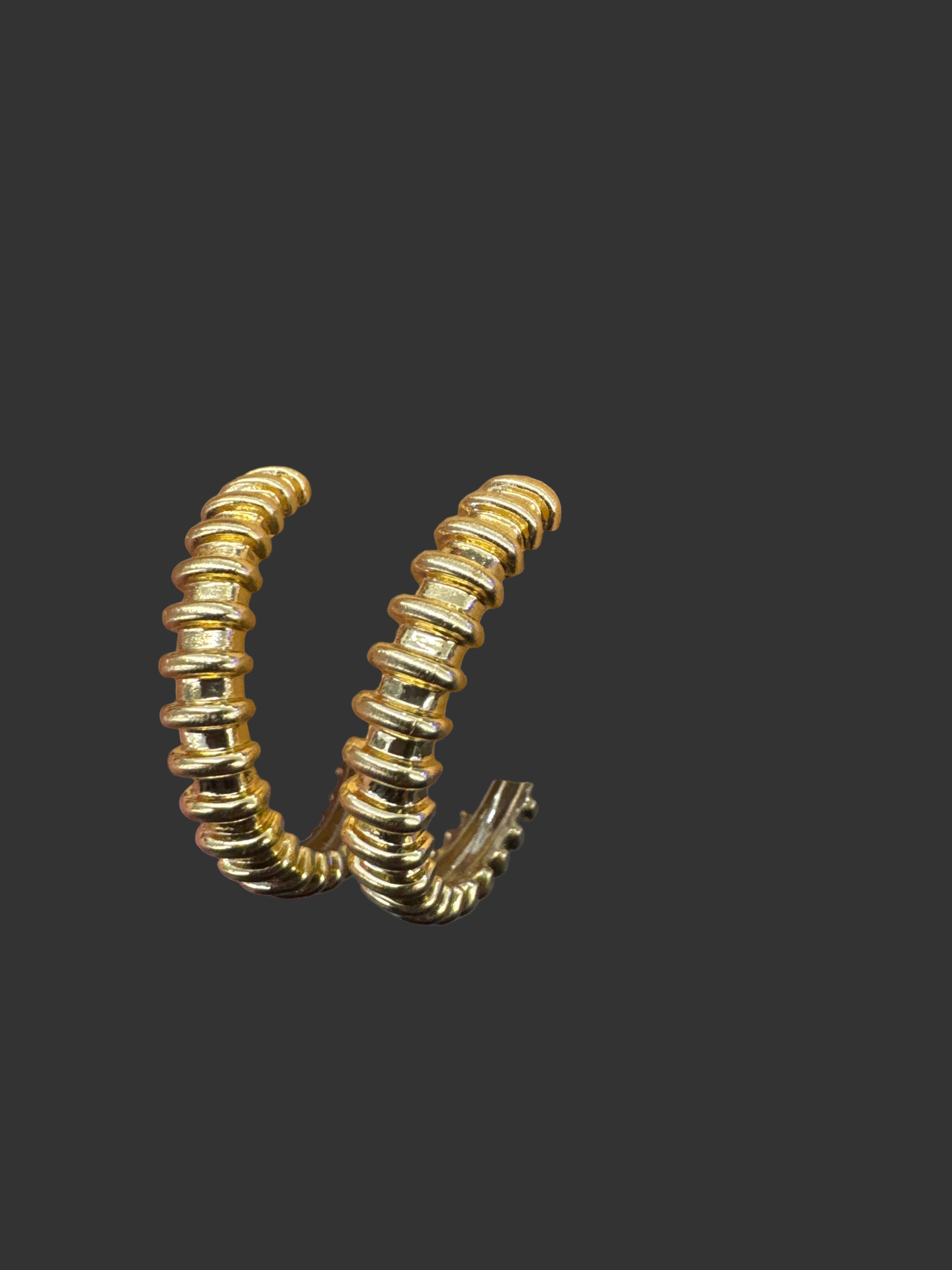 Gold Ridged Hoops