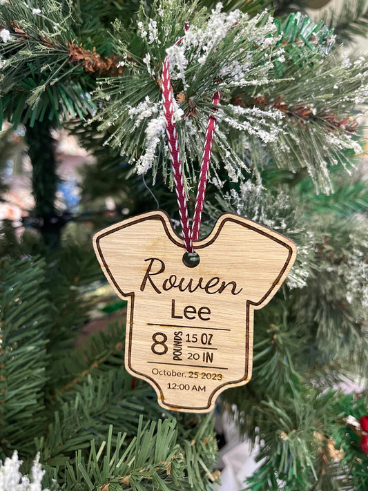 Customized Baby Stat Christmas Ornament