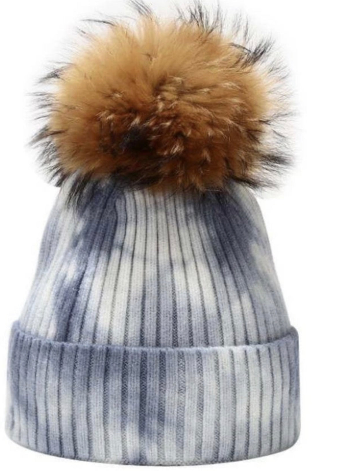 Blue Tie Dye Pom Hat