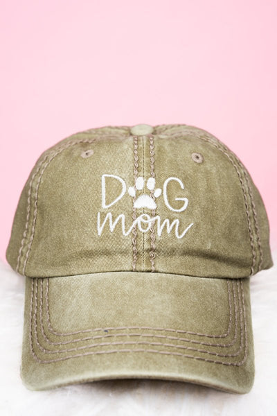 Khaki Dog Mom Baseball Hat