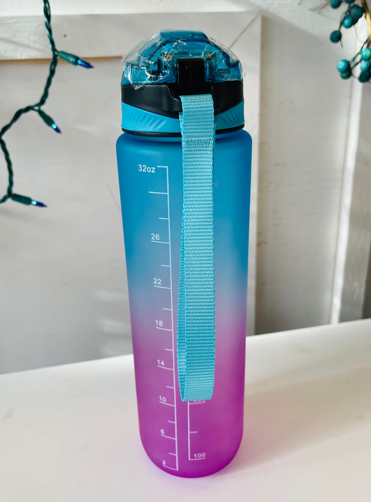 Purple & Blue Motivational Water Bottle