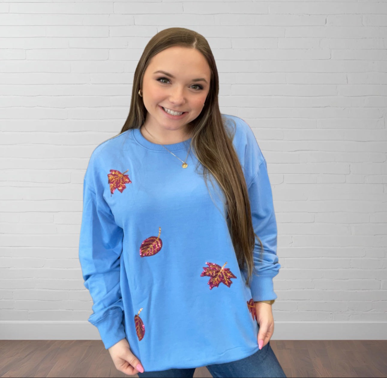 Fall Leaves Sequin Sweatshirt