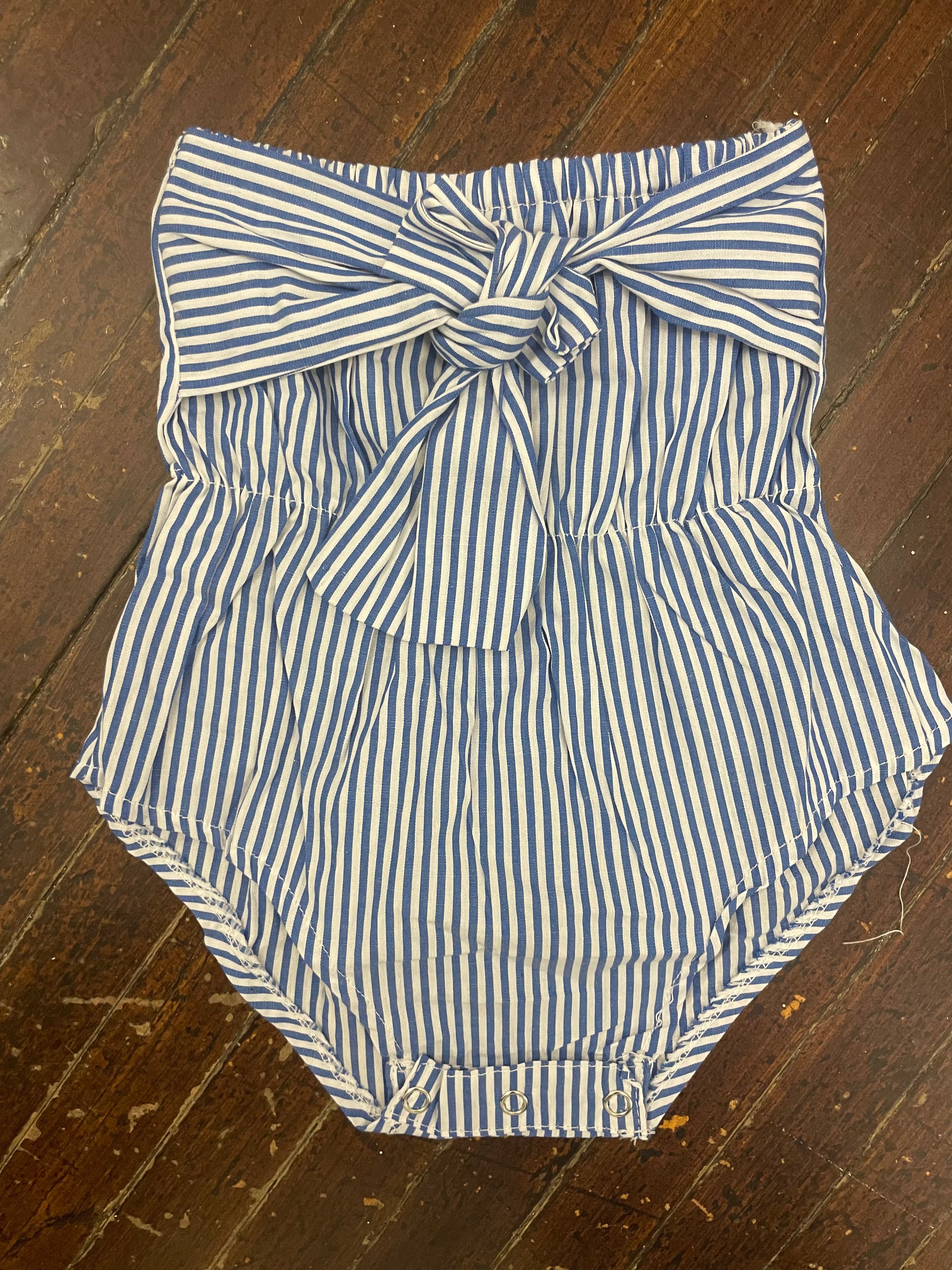 Bow Striped Romper