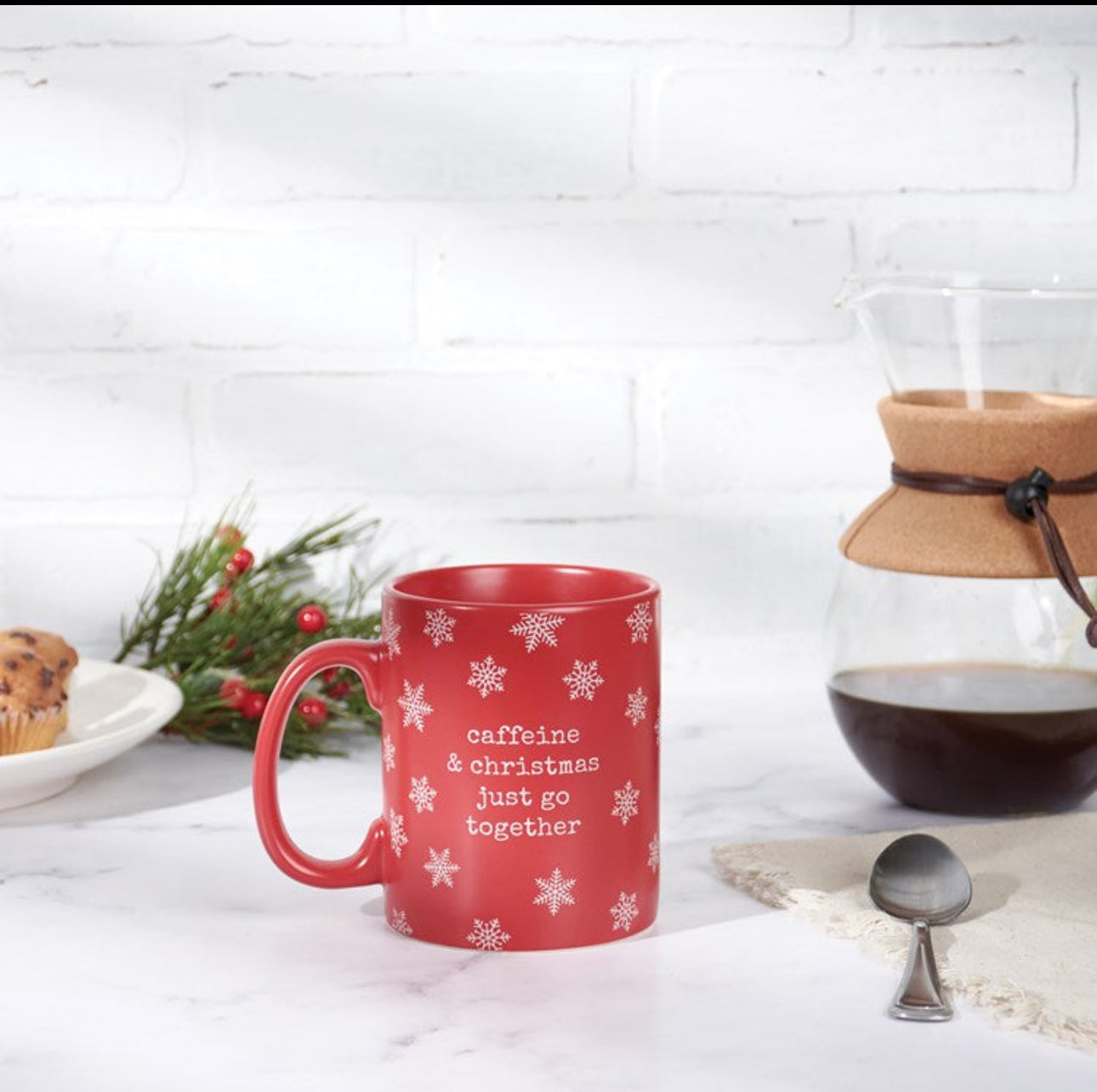 Caffeine & Christmas Just Go Together Stoneware Mug