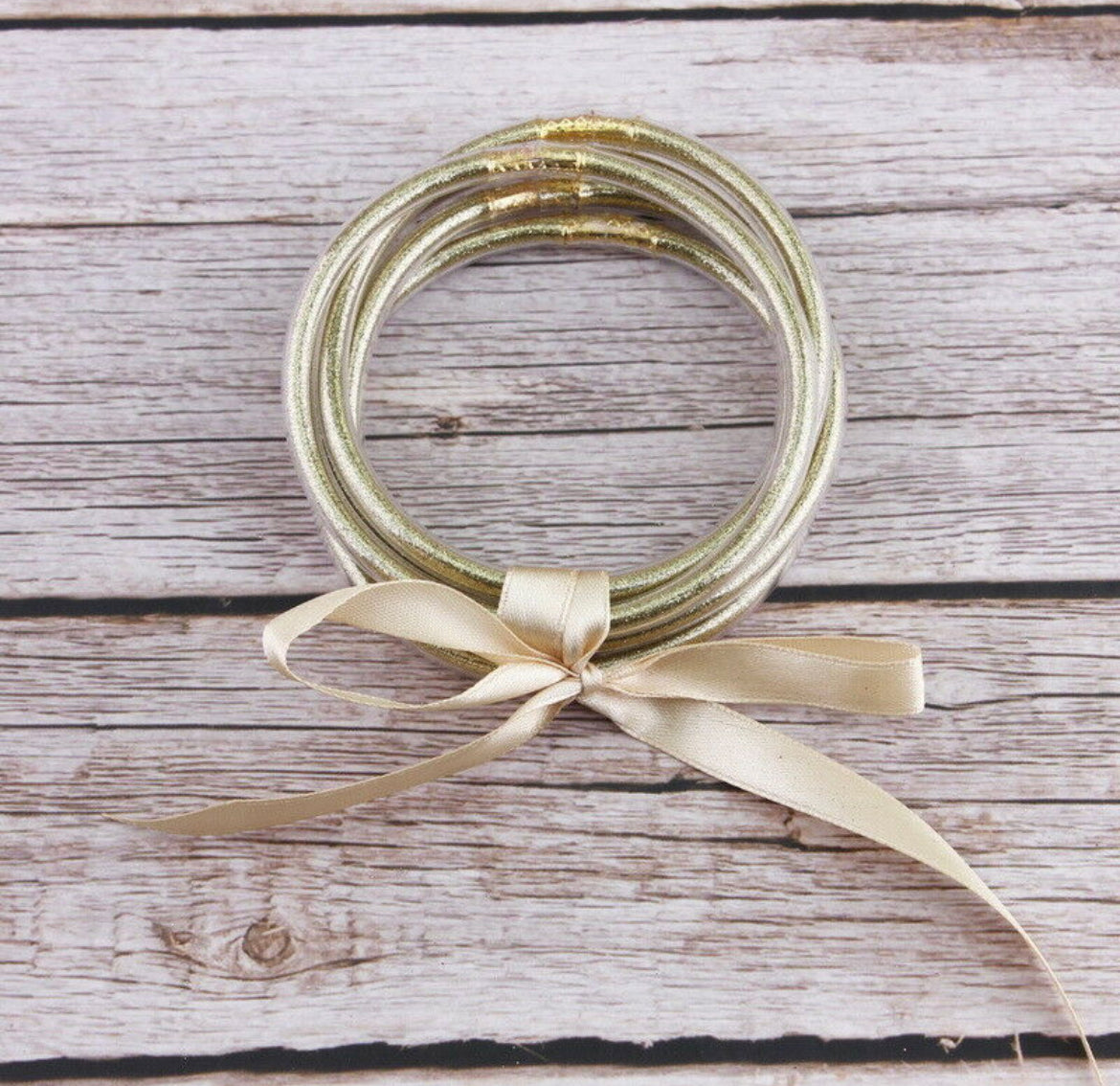 Gold Glitter Jelly Bangles Bracelet