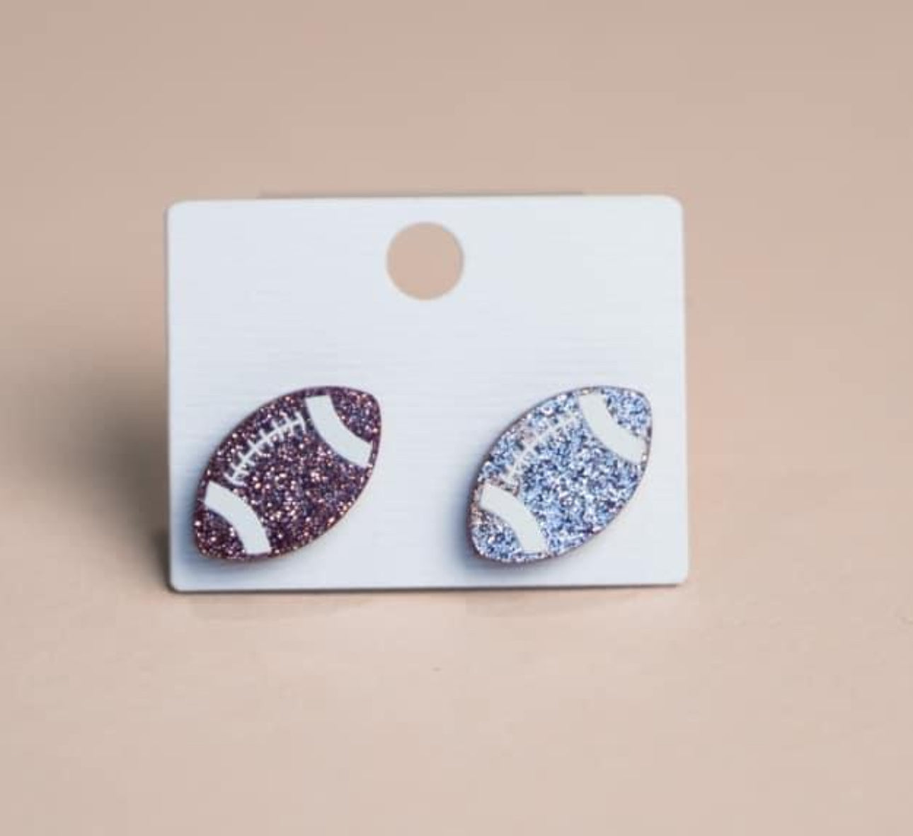 Score! Glittery Football Earrings