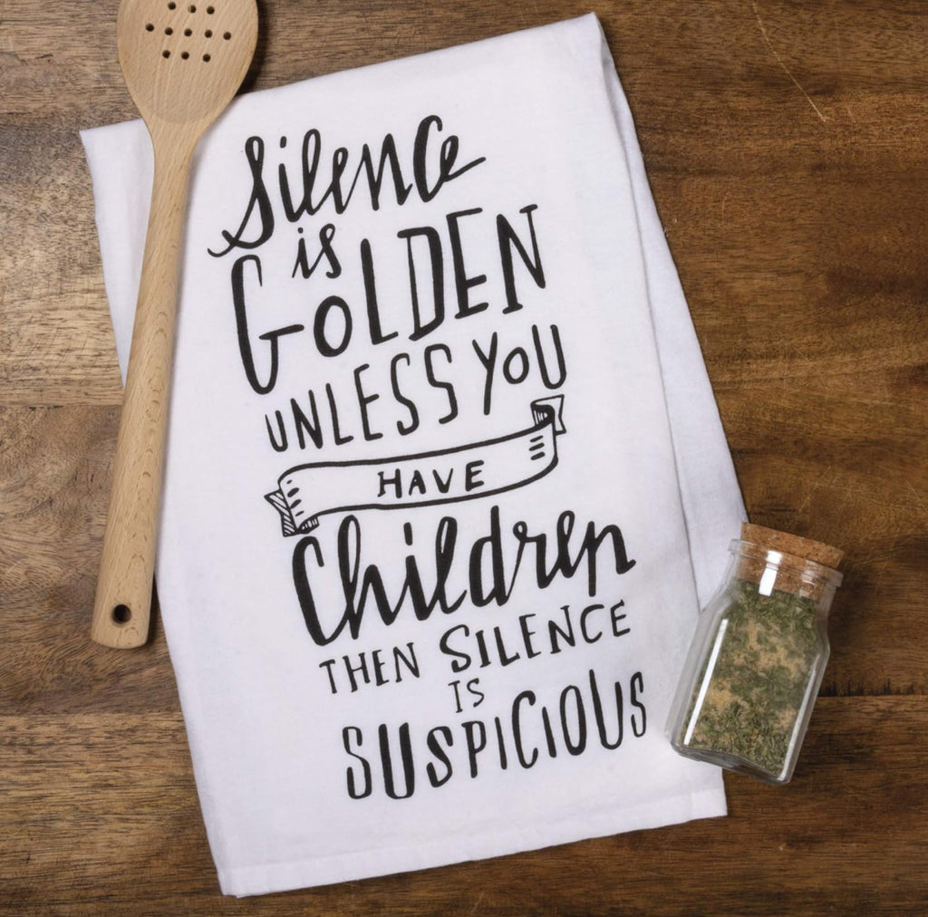 Silence is Golden Kitchen Towel