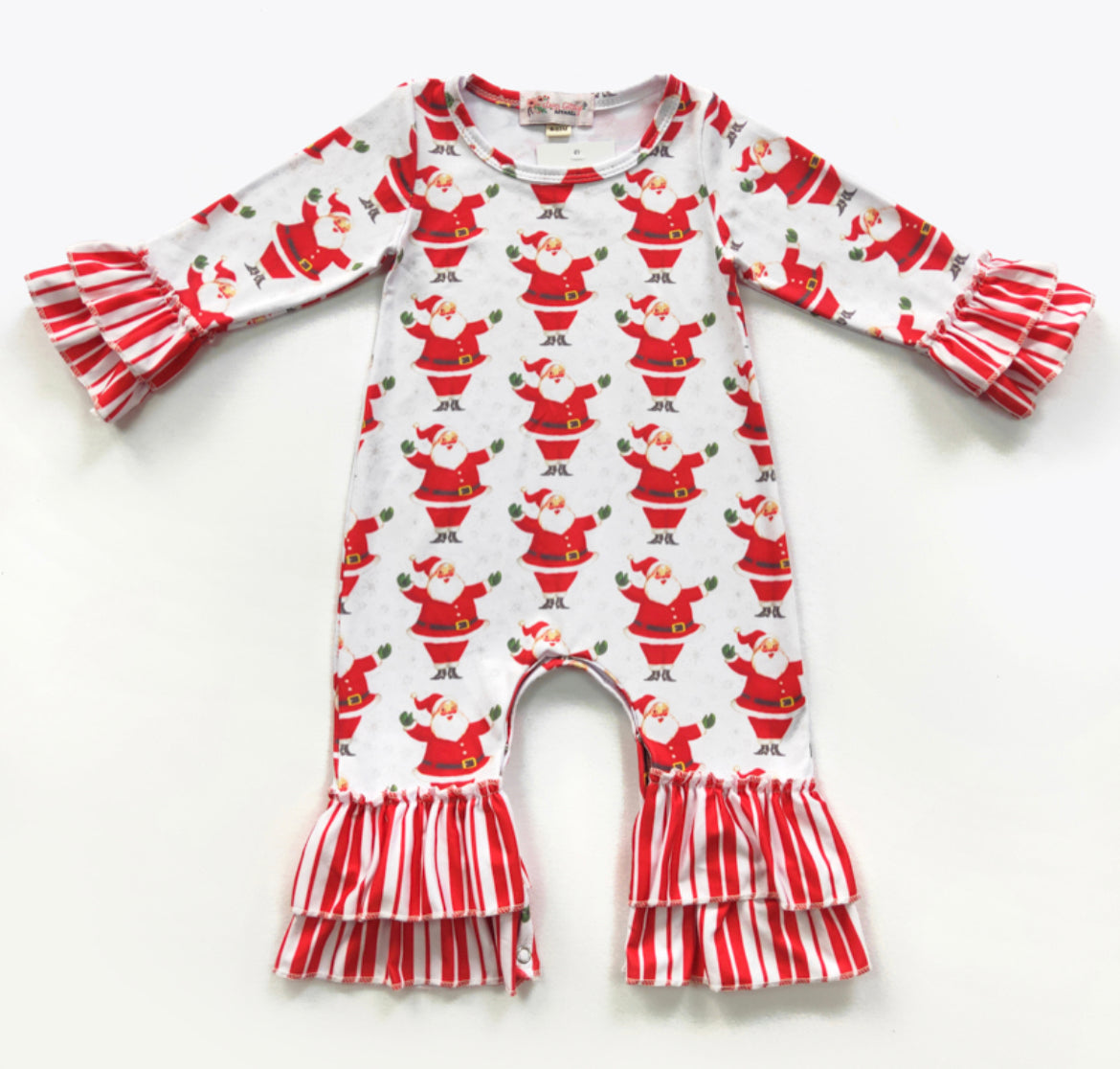 Candy Cane Santa Baby Romper