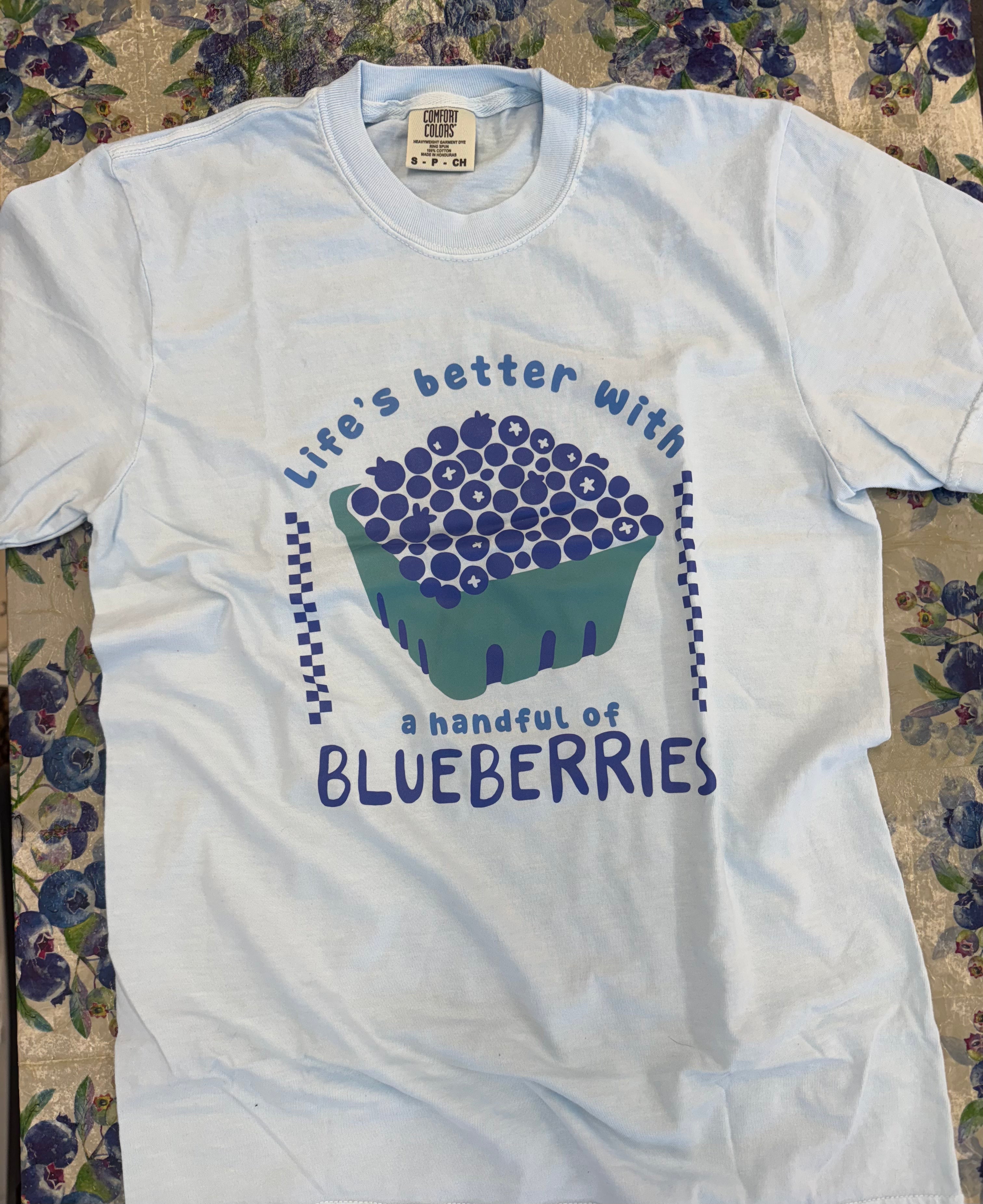 Life's Better with a Handful of Blueberries Comfort Colors Tee