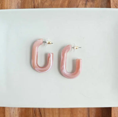 Joanna Hoop Earrings ~ Rose