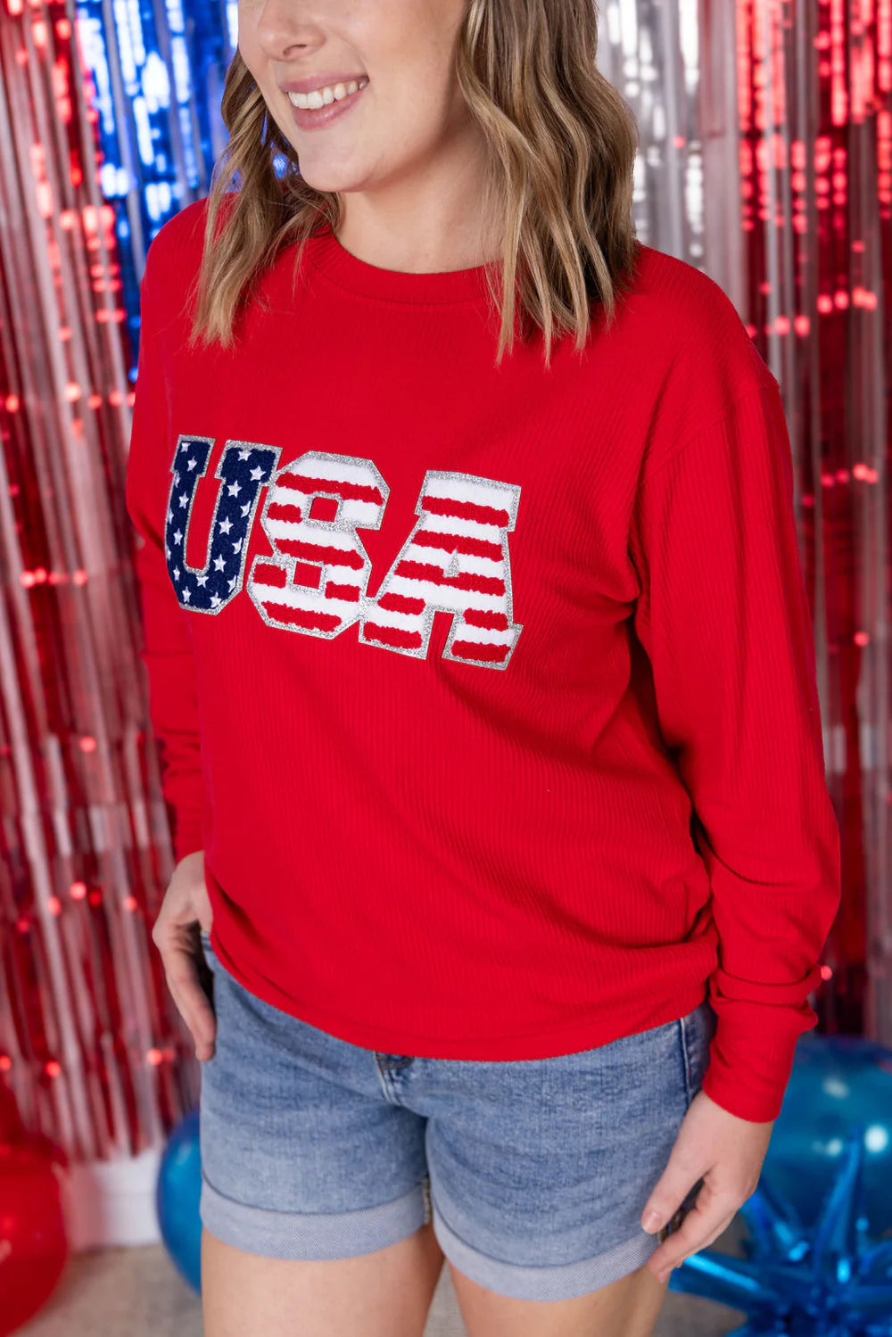 Corrine Red Pullover ~ USA