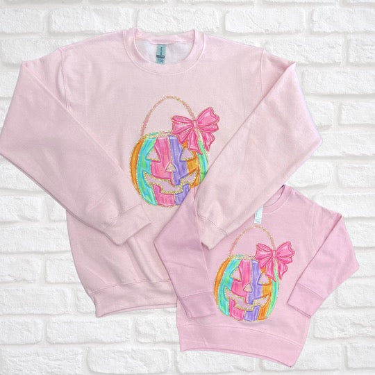 Pink Shades of Halloween Crew Neck