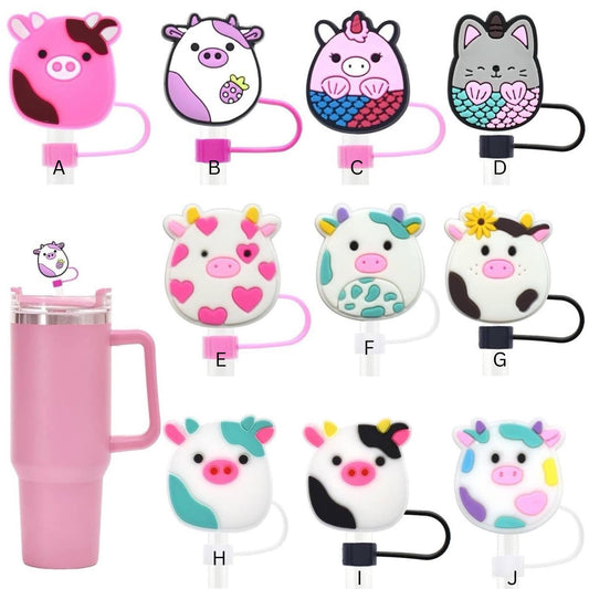 Squish Animal Straw Toppers