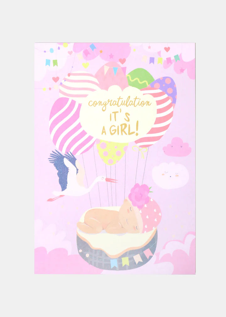 Congratulations It's a Girl Greeting Card