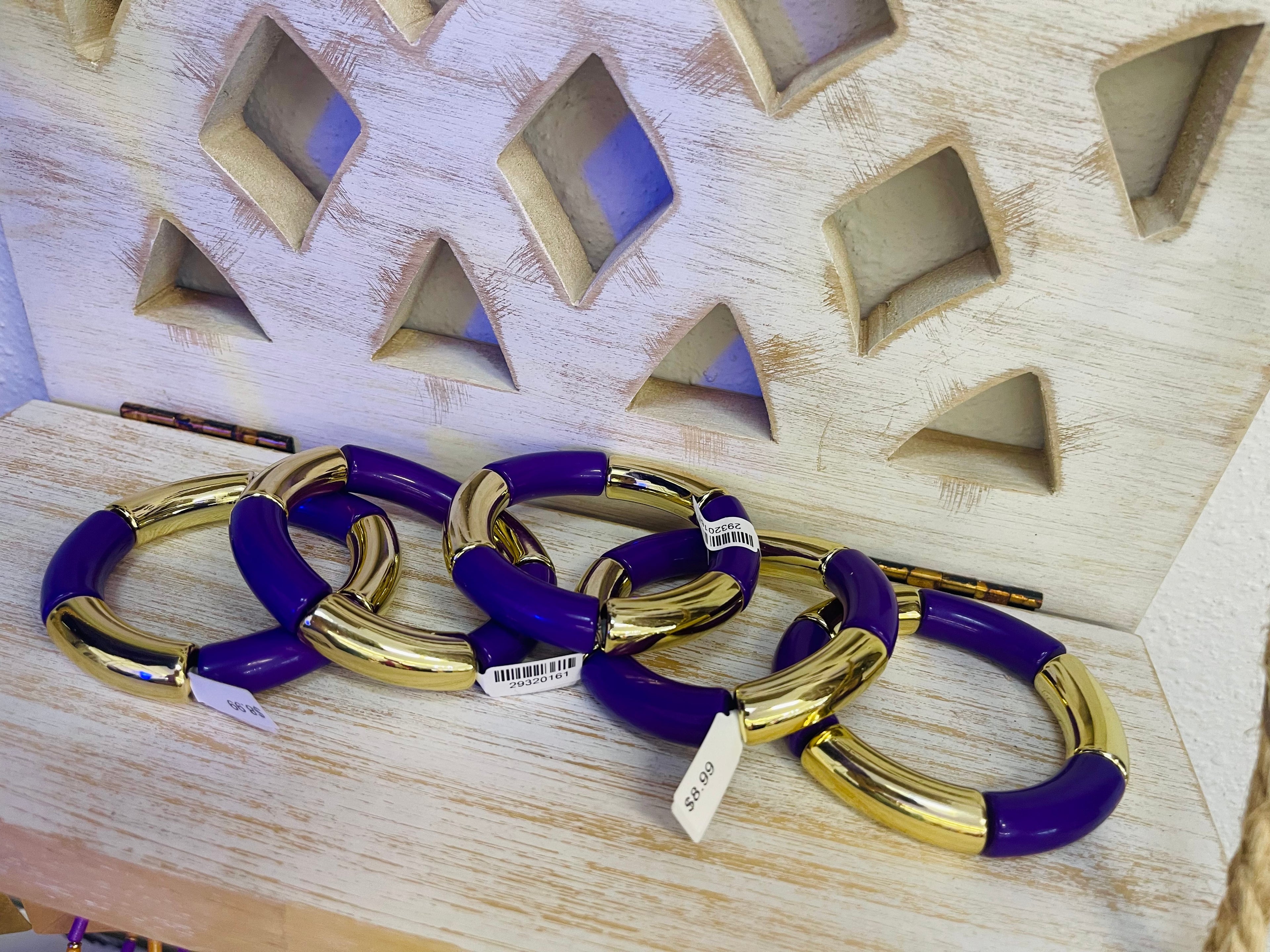 SKOL Purple & Gold Stretch Bracelet