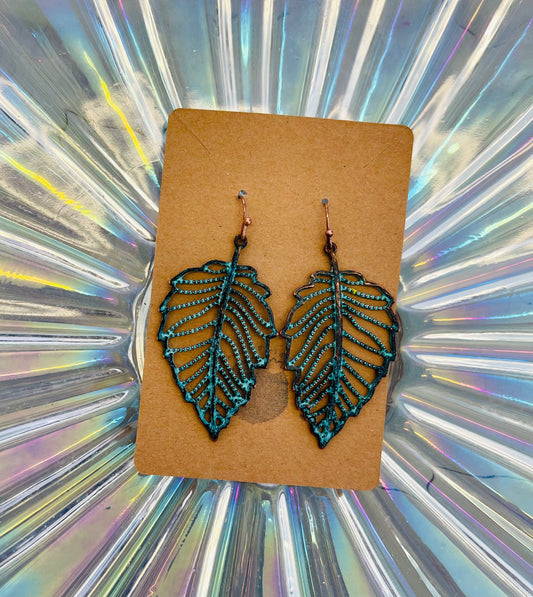 Turquoise Leaf Earrings