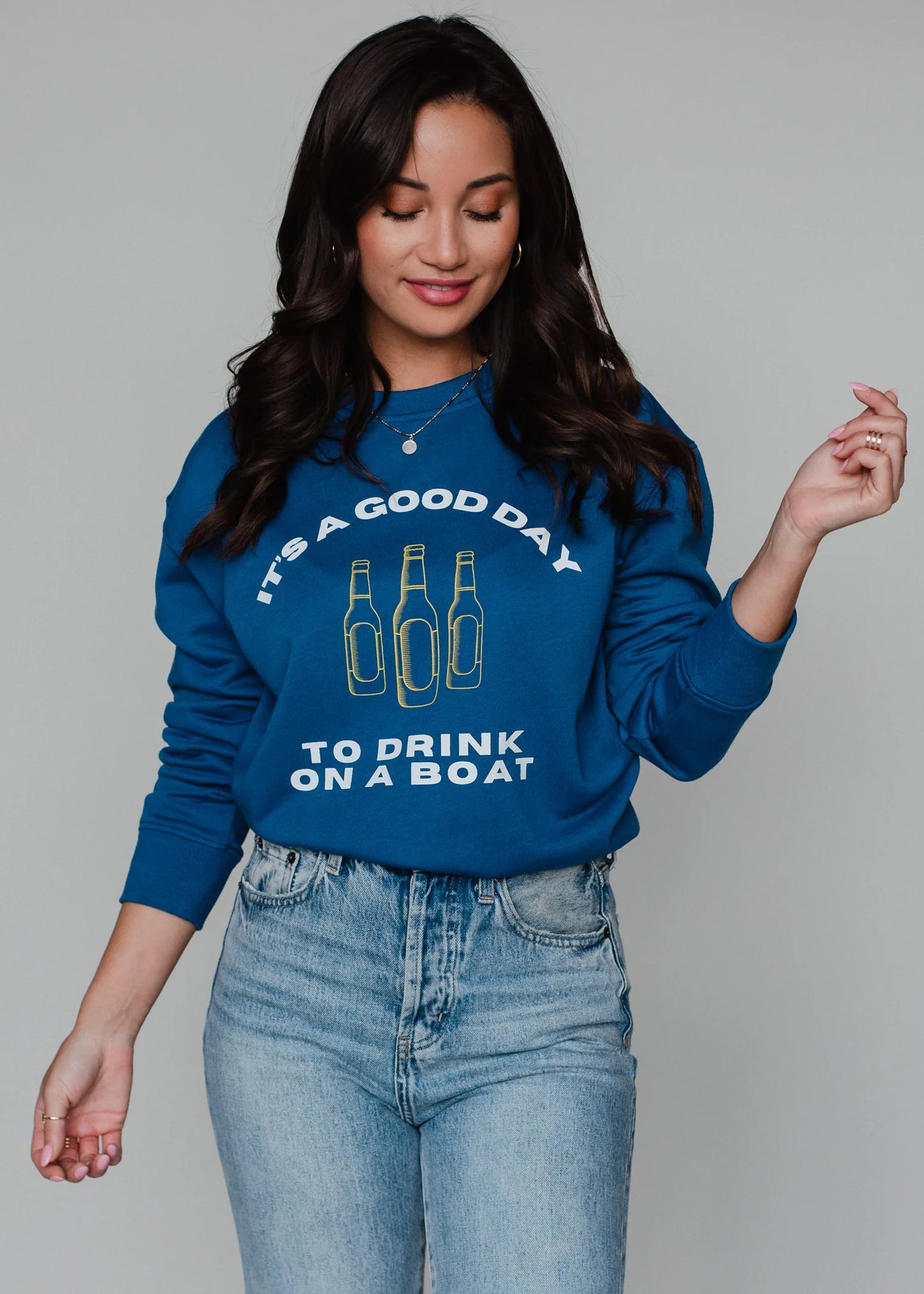 It's a Good Day to Drink on a Boat Crew Neck