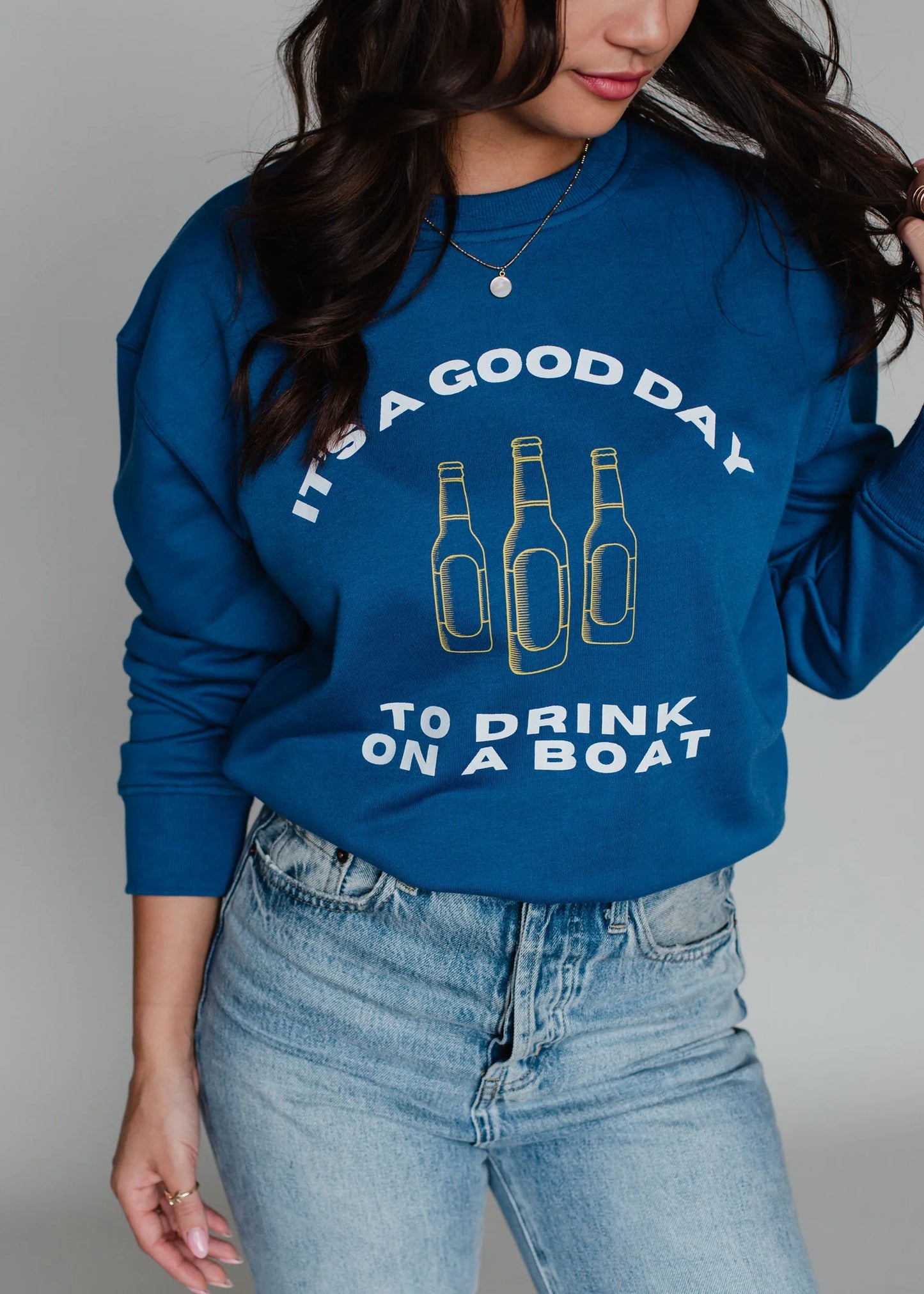 It's a Good Day to Drink on a Boat Crew Neck