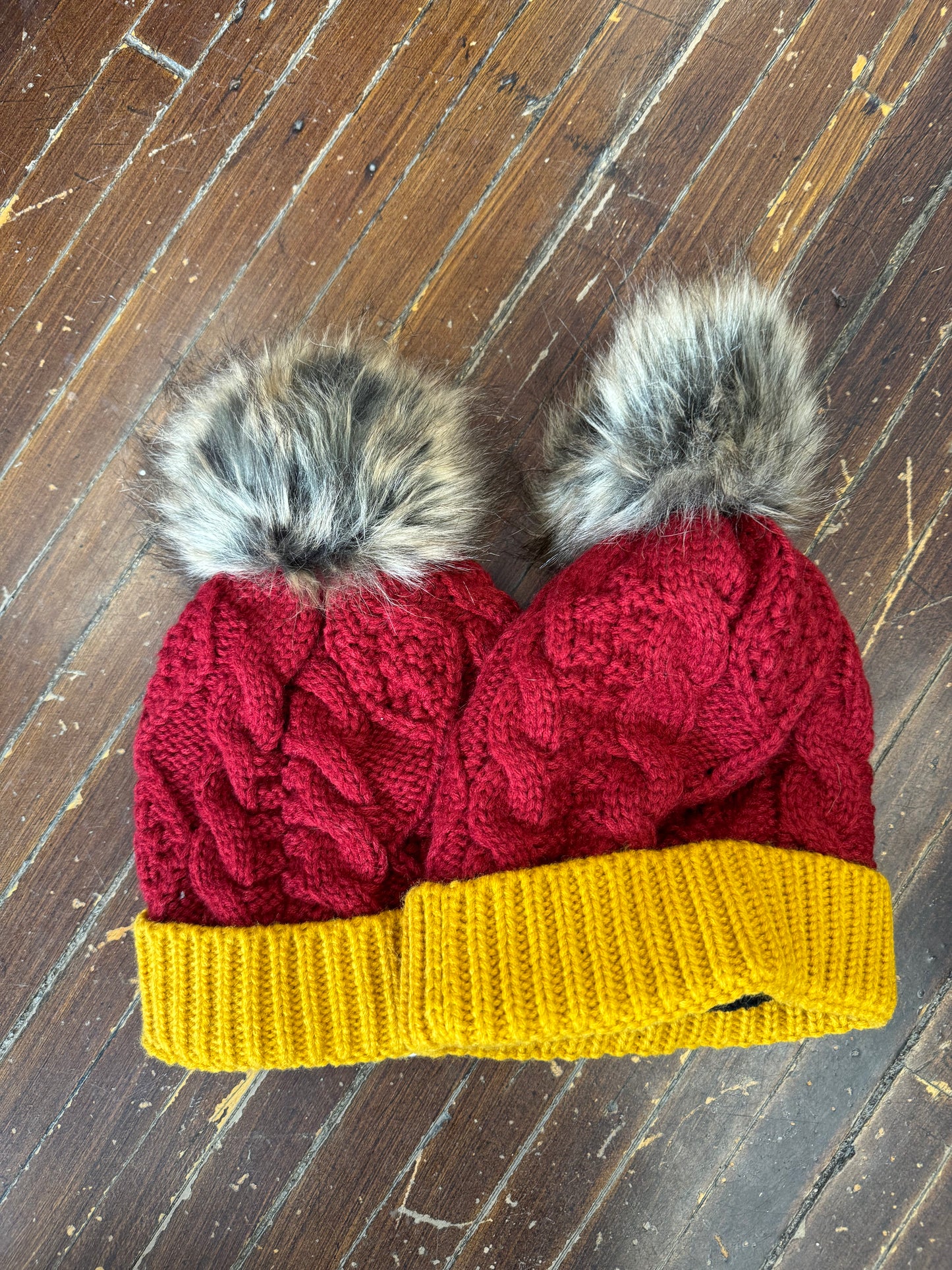 Minnesota Colors Knit Fleece Lined Pom Hat