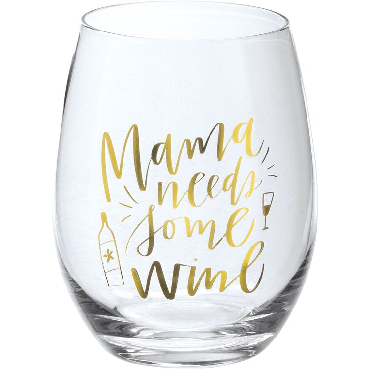 Mommy Needs Some Wine Stemless Glass