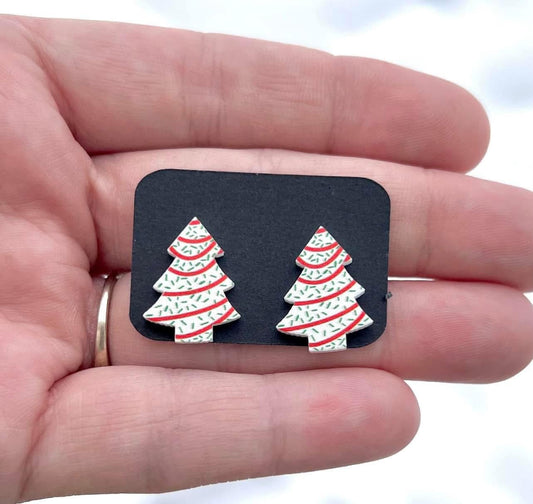 Christmas Tree Cake Stud Earrings