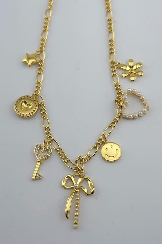 So Charmed Gold Charm Necklace