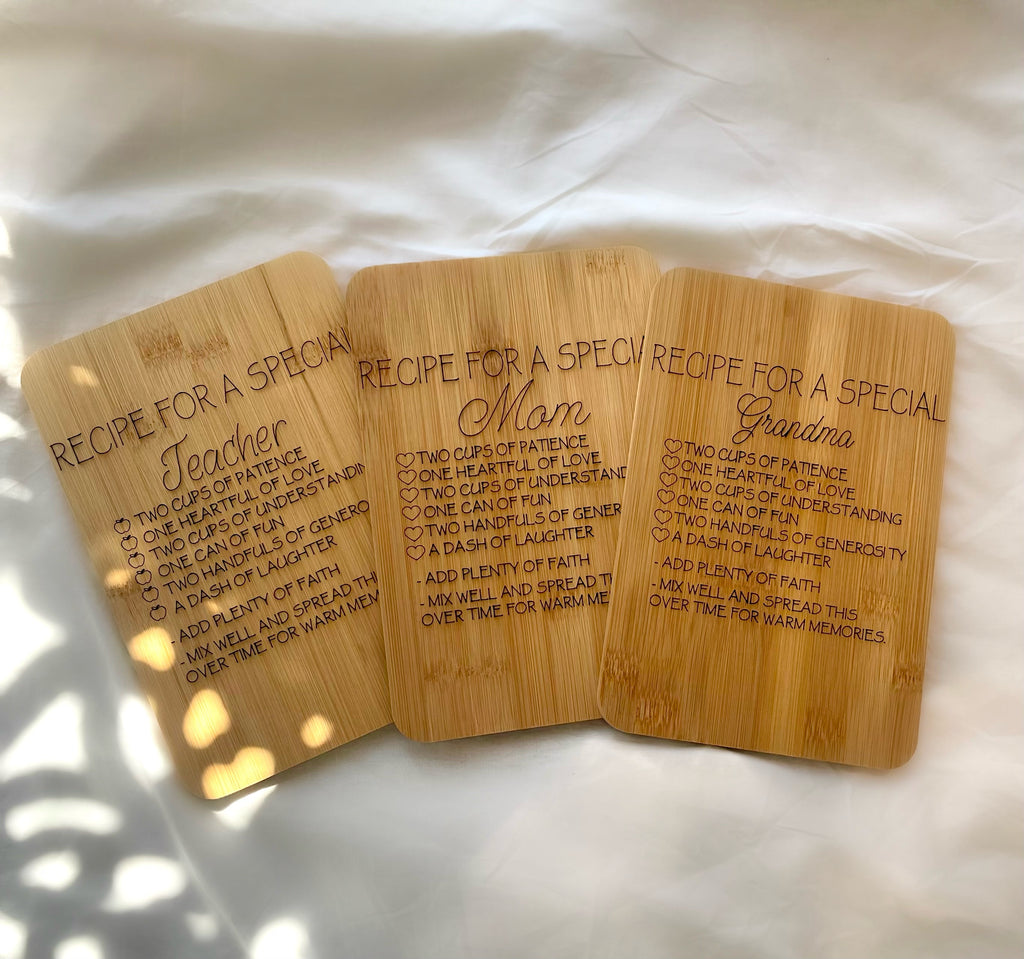 Custom Recipe Cutting Boards ~ Teacher, Mom, Grandma