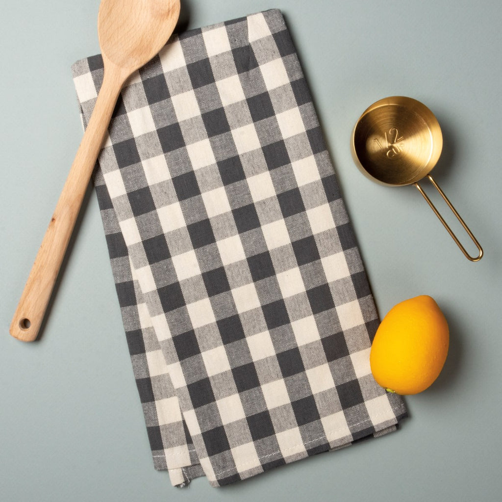 Gray Buffalo Plaid Kitchen Towel