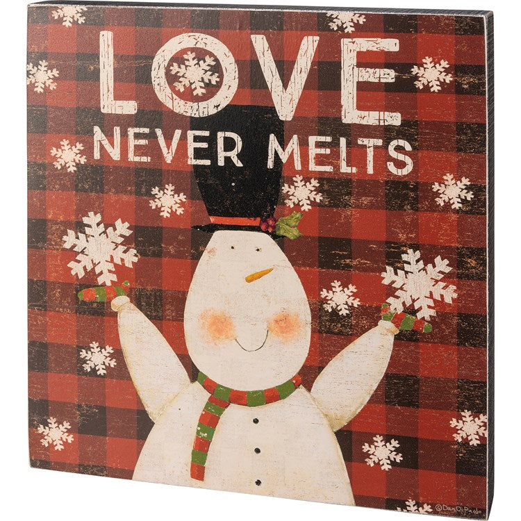 Love Never Melts Box Sign