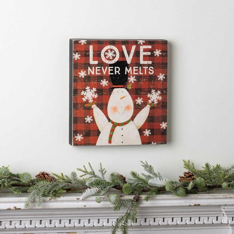 Love Never Melts Box Sign