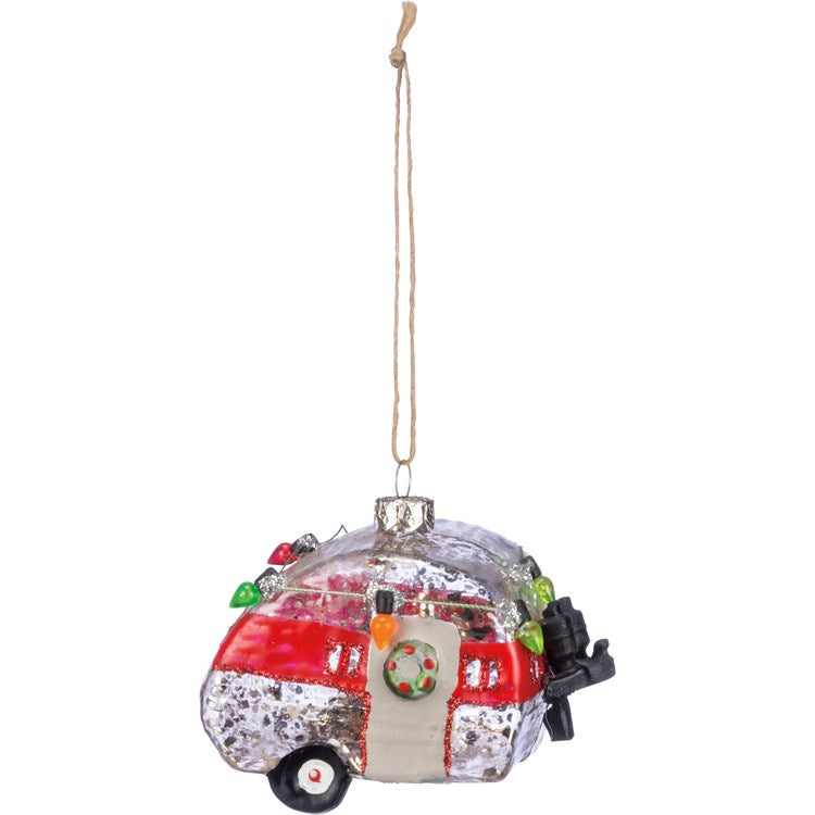 Glass Camper Christmas Ornament
