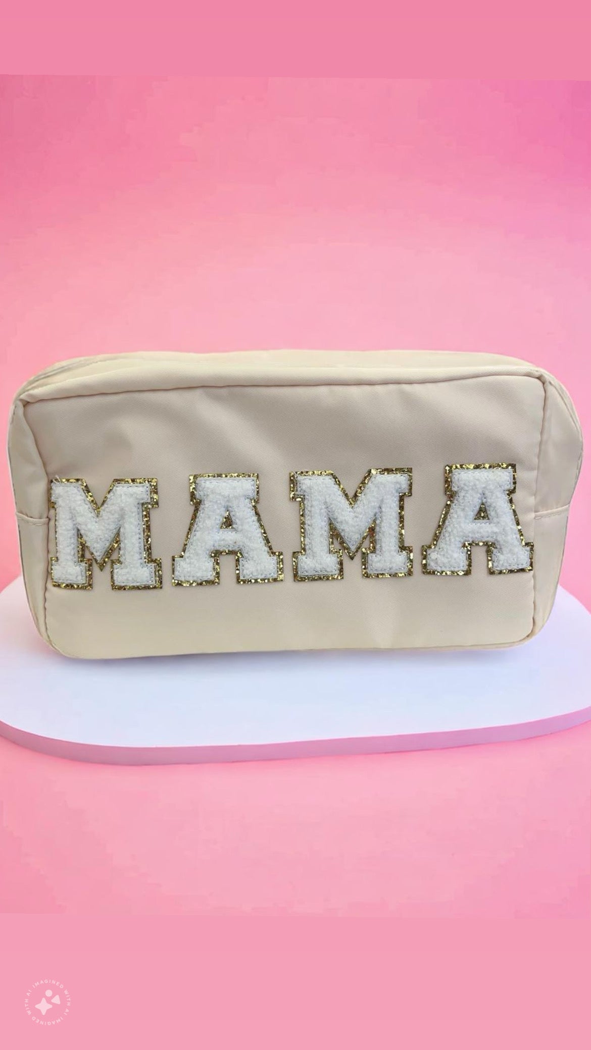 MAMA Varsity Patch Makeup Bag