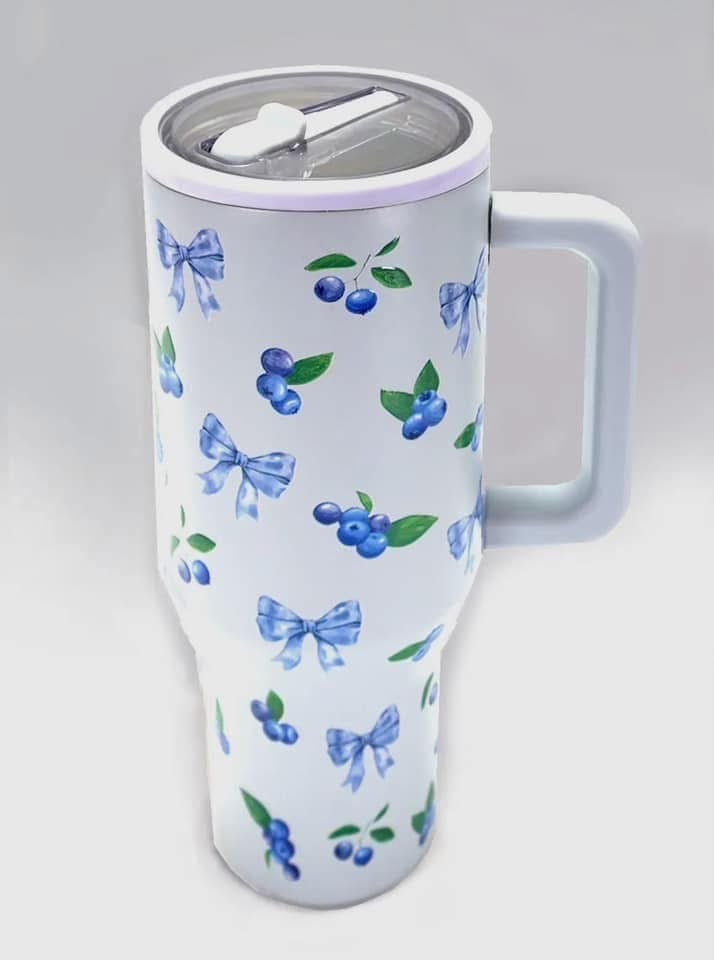Blueberry and Bows Tumbler