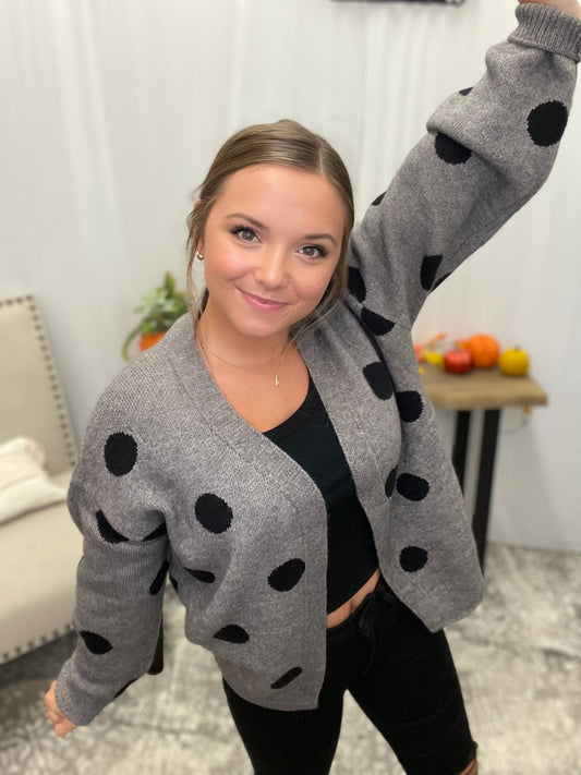 Polka Dot Open Cardi