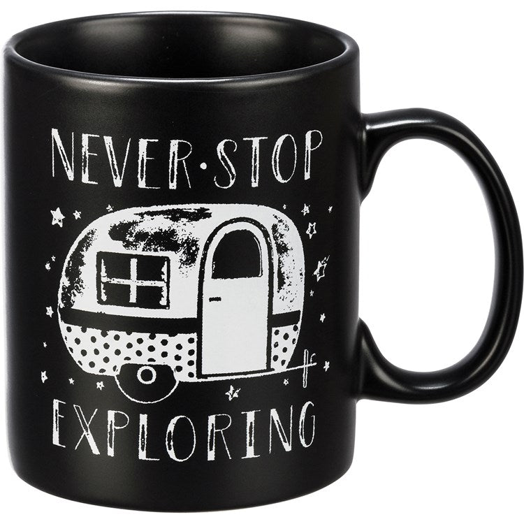 Never Stop Exploring Mug