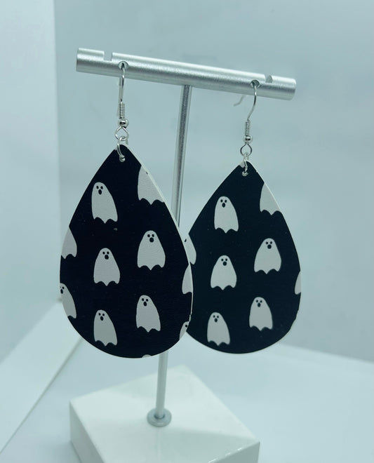 Spooky Ghost Teardrop Earrings