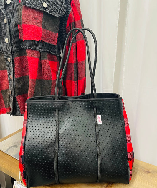 Neoprene Buffalo Plaid Purse