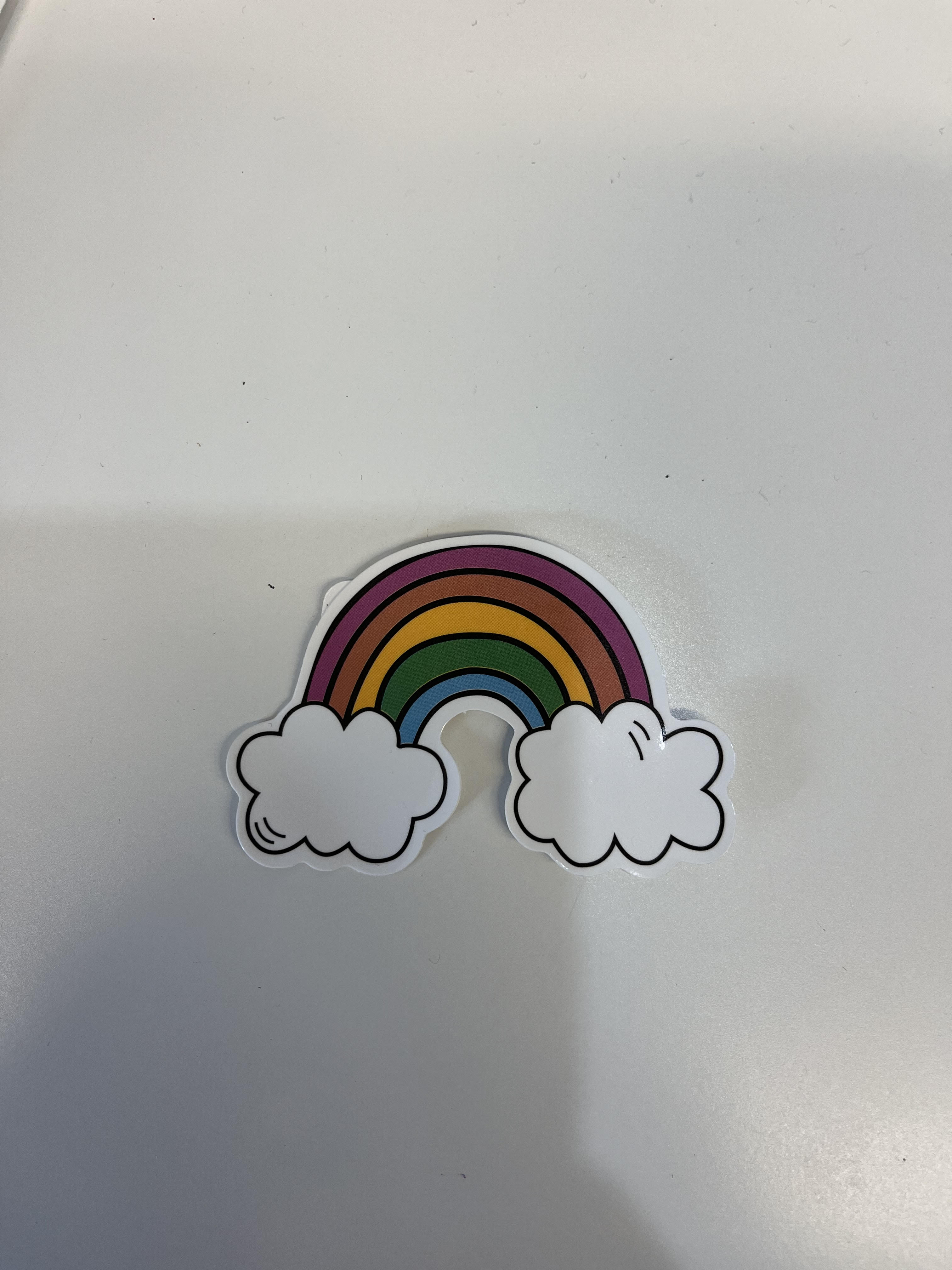 Rainbow With Clouds Vinyl Sticker